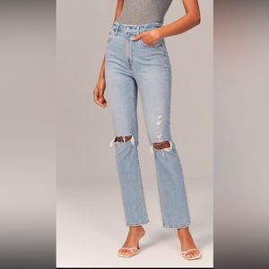 Abercrombie Ankle Straight Ultra High Rise Jeans
